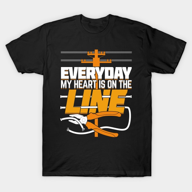 Lineworker Lineman's Wife Girlfriend Gift T-Shirt by Dolde08